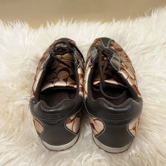 Vintage Y2k Coach Kirby Sateen Satin Monogram Signature Logo Sneakers Shoes 9.5 - Picture 4 of 7